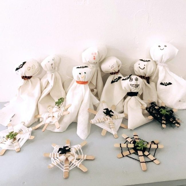 White Fabric Ghosts And Spider Webs
