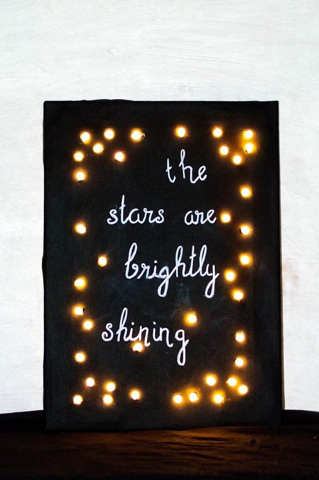 Starry Night Black Canvas White Stars