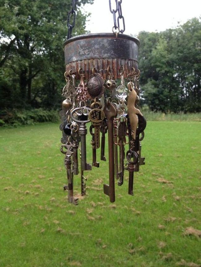 Antique Keys Metal Container