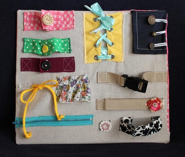 Pink Yellow Green Sensory Board