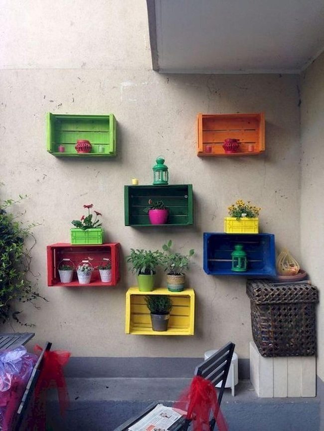 Colorful Wooden Crates Garden