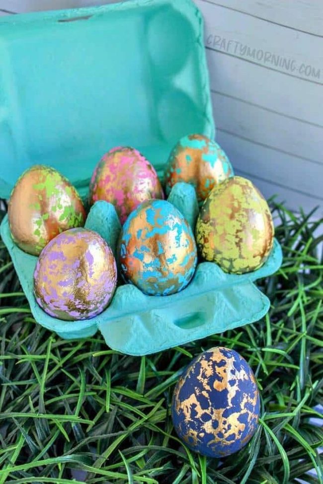 Golden Eggs In Turquoise And Violet