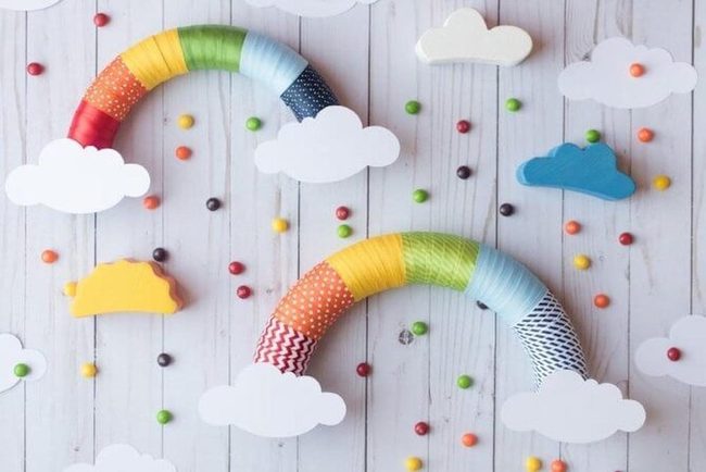 Rainbow Half-Wreath Cloud Design