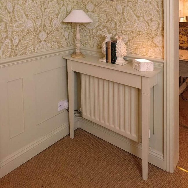 Distressed White Mdf Radiator Storage