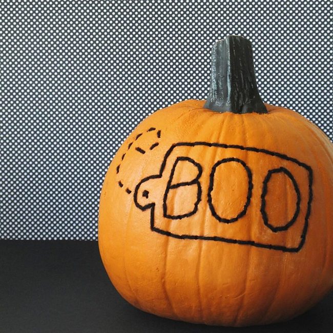 Black Boo On Bright Orange
