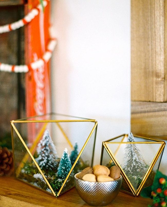 White Trees Gold Containers Wood