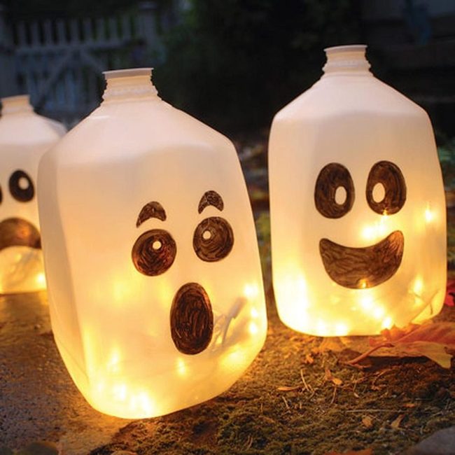 Glowing Milk Jug Ghosts