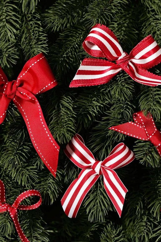 Crimson Ribbons And Handmade Ornaments