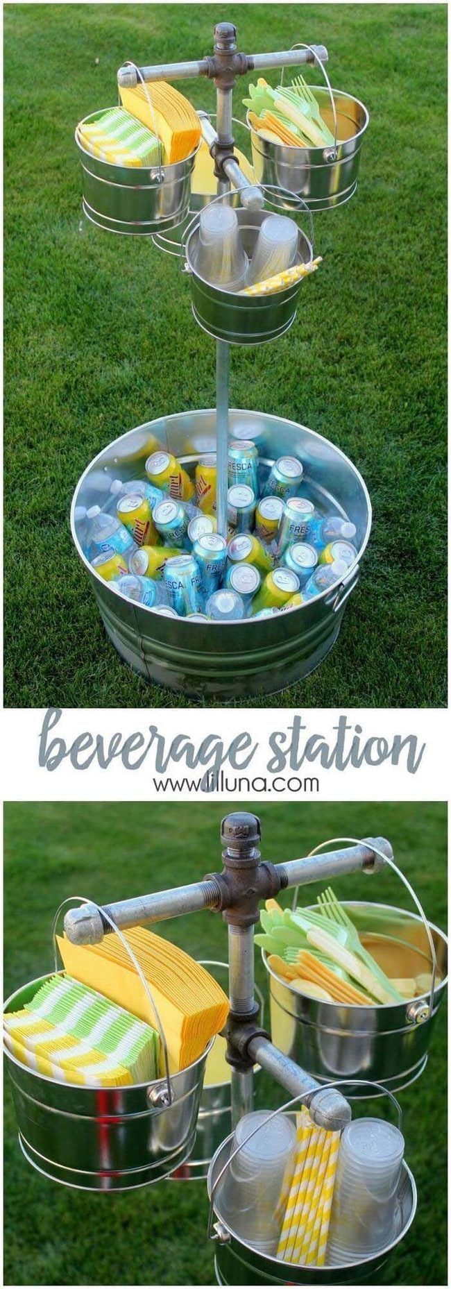 Galvanized Ice Bucket Beverage Stations