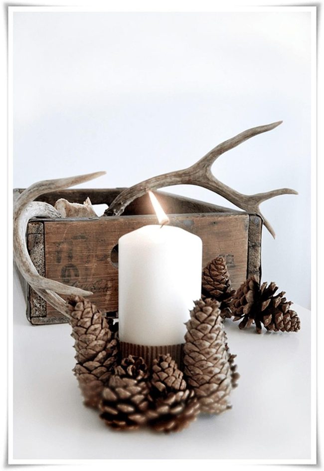Pinecones, Antlers, Candlelight Brown