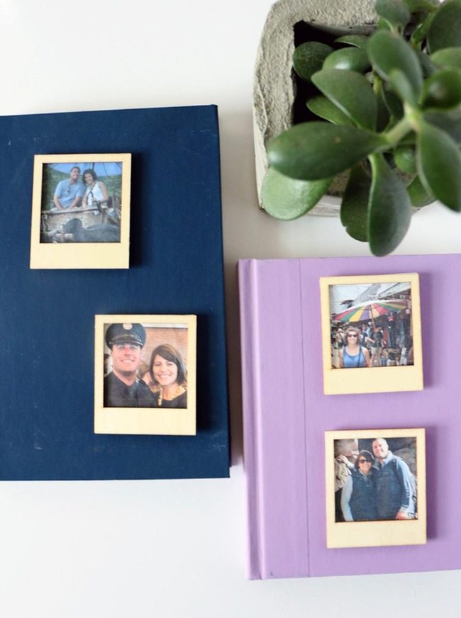 Blue Memory Books With Cream Photos