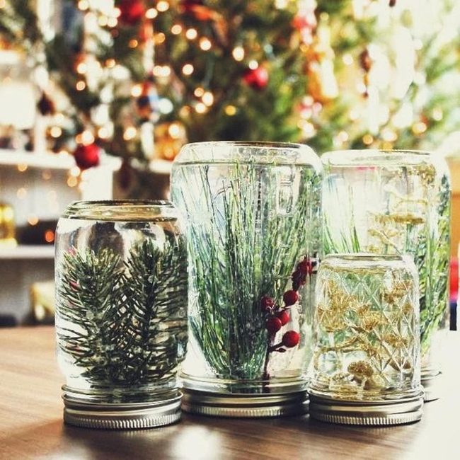 Mason Jars With Christmas Lights