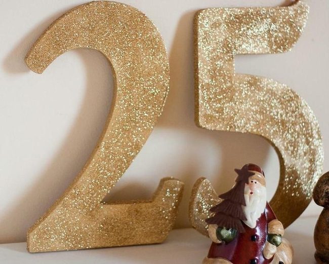 Shimmering Gold Numbers Twenty-Five