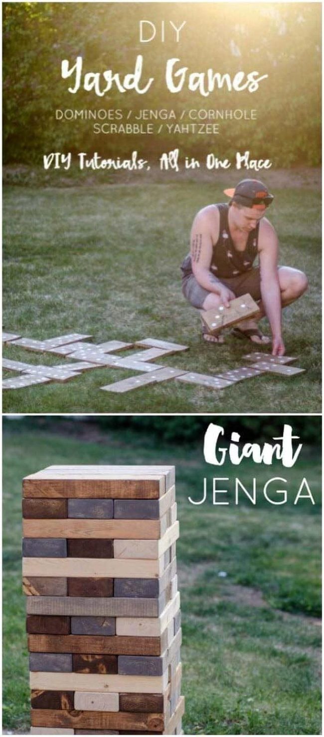 Multicolored Wooden Backyard Jenga
