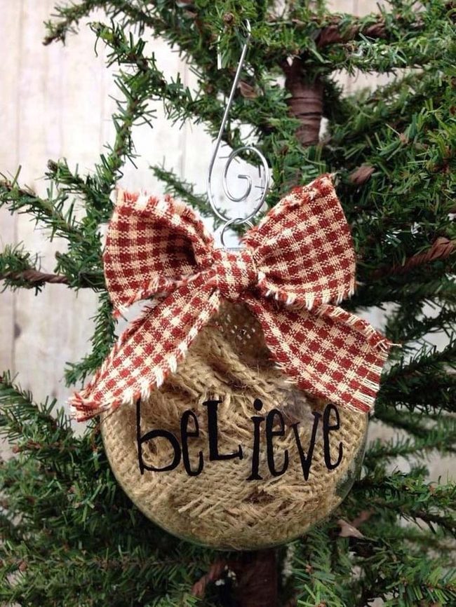 Natural Burlap Tree Ornaments