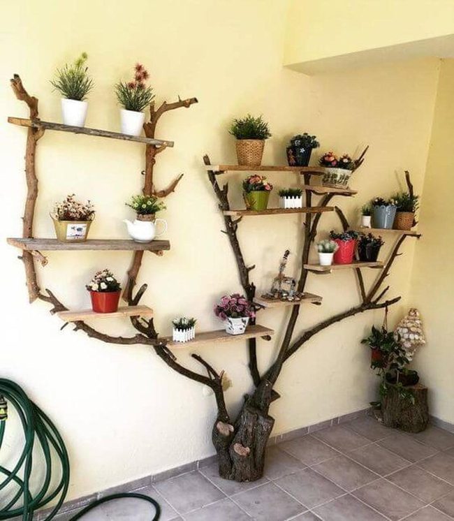 Natural Branches Display Wall