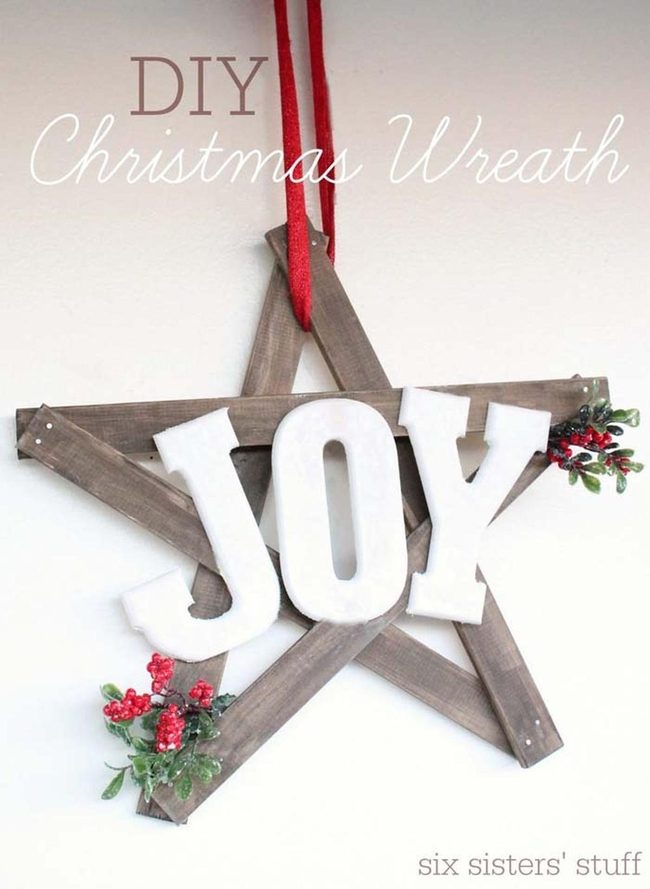 Handmade Wooden Star Wreath