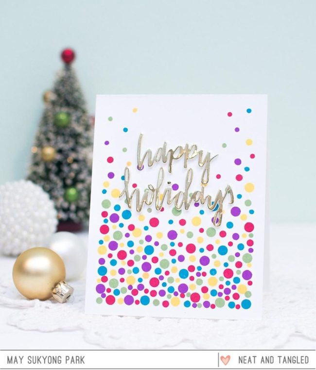 Gold Script Birthday Dots