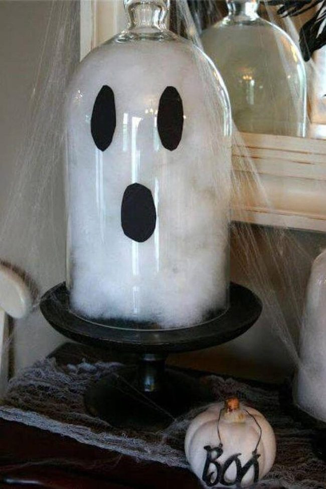 Ghostly Cotton In Glass Jar