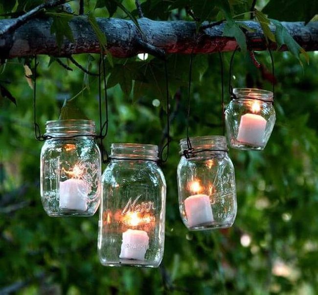 Hanging Mason Jar Candles