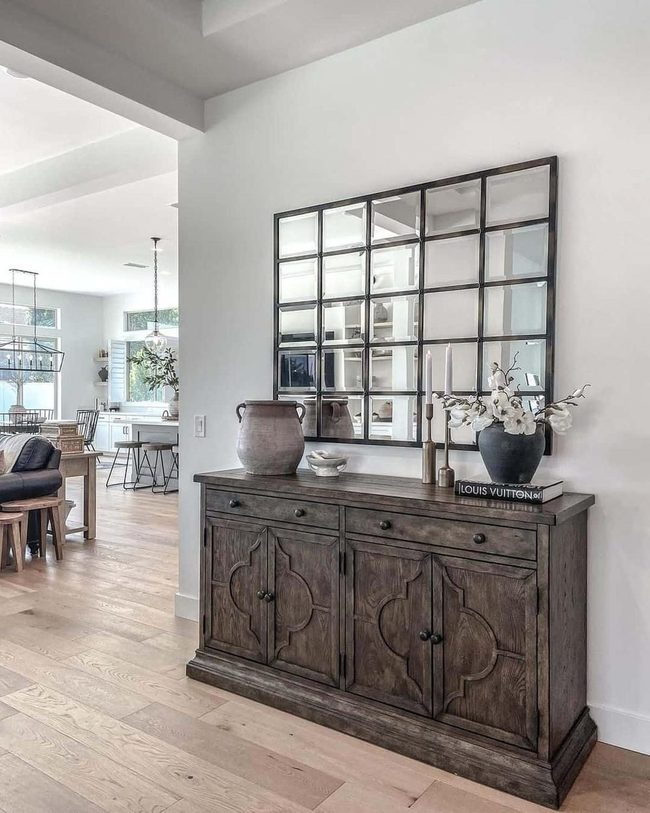 Carved Wood Sideboard Entryway Statement
