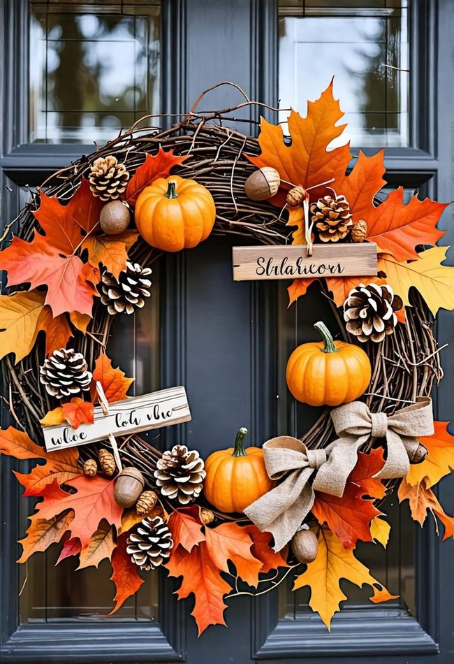 Golden Leaf Handmade Wreaths