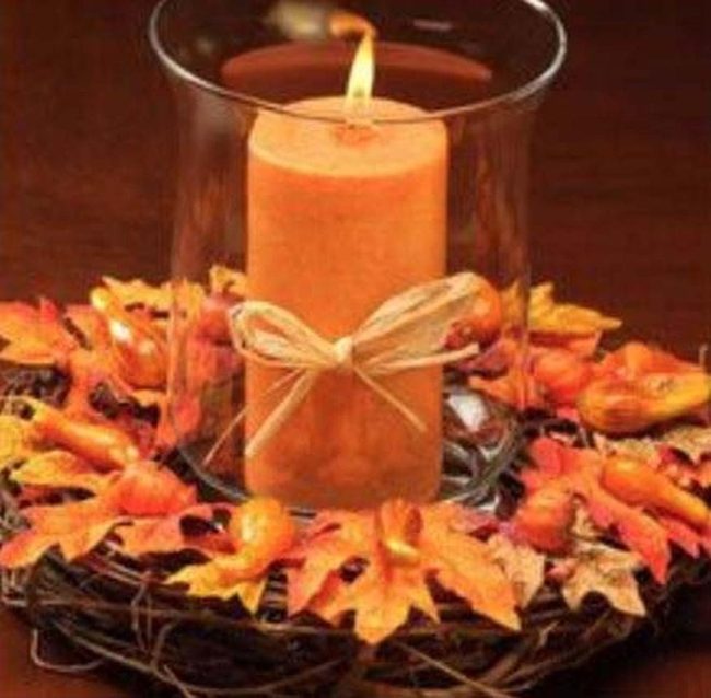 Grapevine Wreath With Autumn Leaves