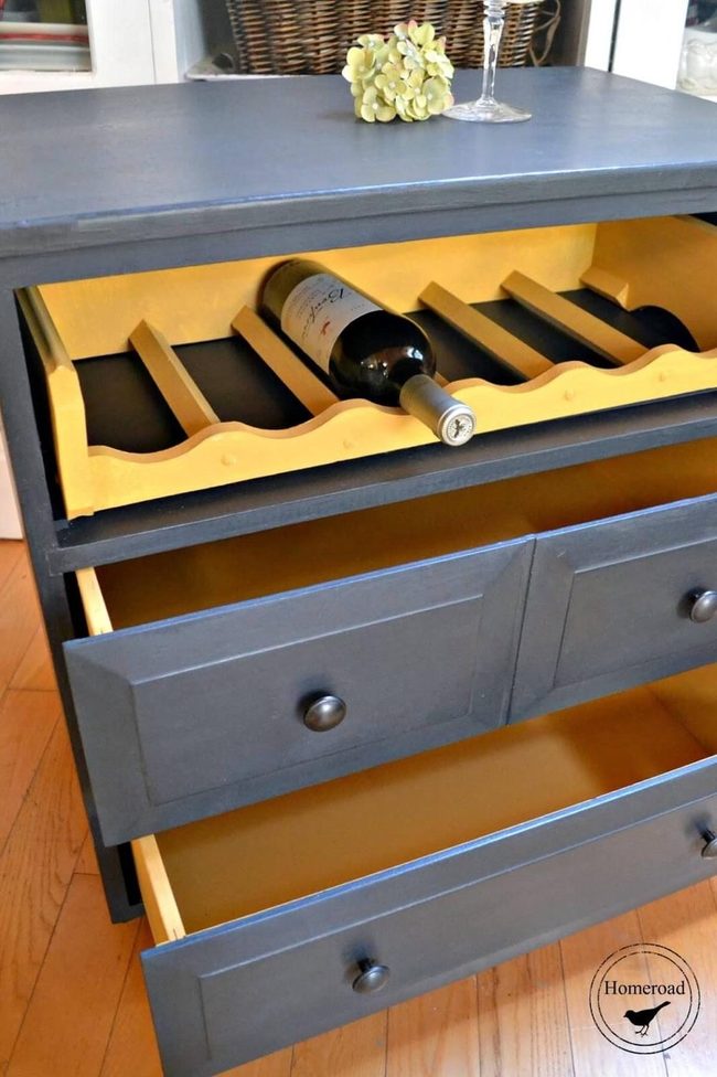 Painted Dresser Wine Cart