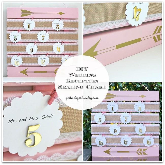 Pink Gold Wood Seating Chart