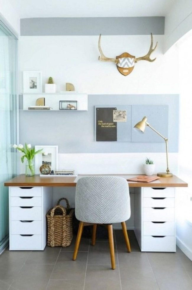 Antlers Against Pale Walls