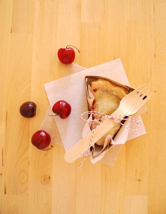 Golden Cherry Pie With Deep Red Fruit