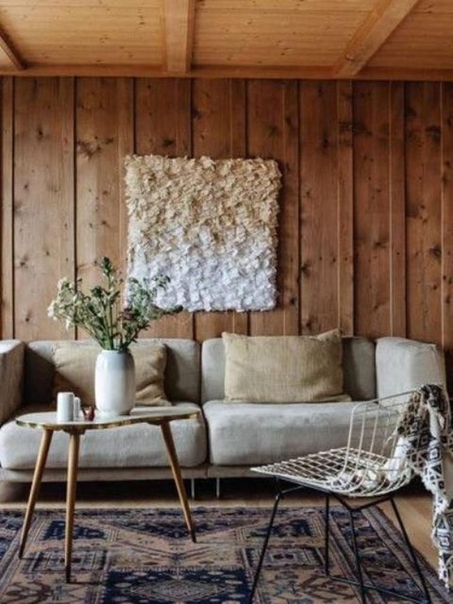 Wood Panels Warm Neutral Living