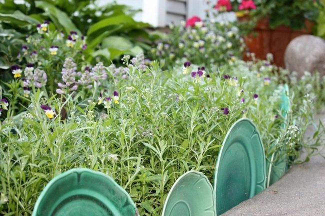 Colorful Plates Garden Border