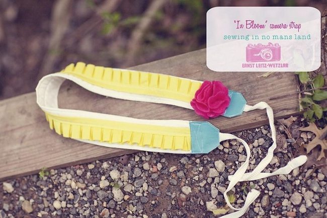 Yellow Ruffled Leather Photography Strap
