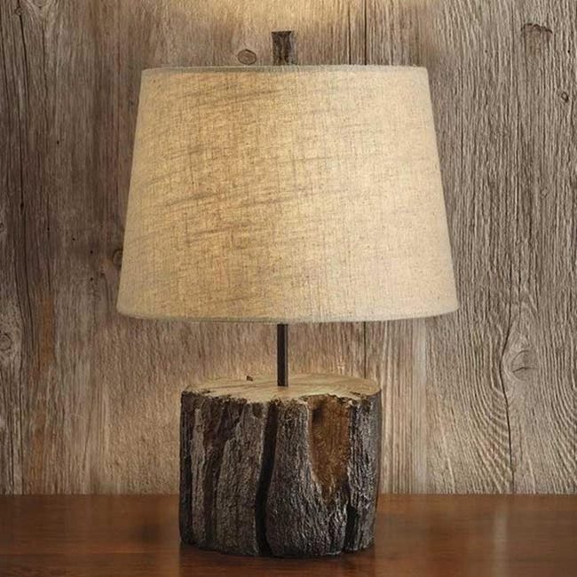 Bark Base Beige Fabric Lamp