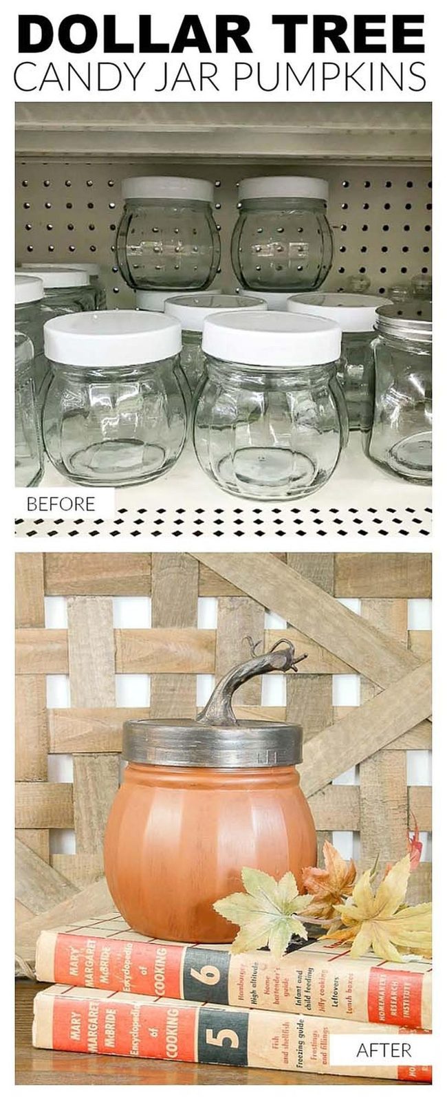 Painted Pumpkin Jars Orange
