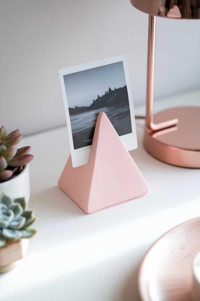 Pink Geometric Photo Display Stand