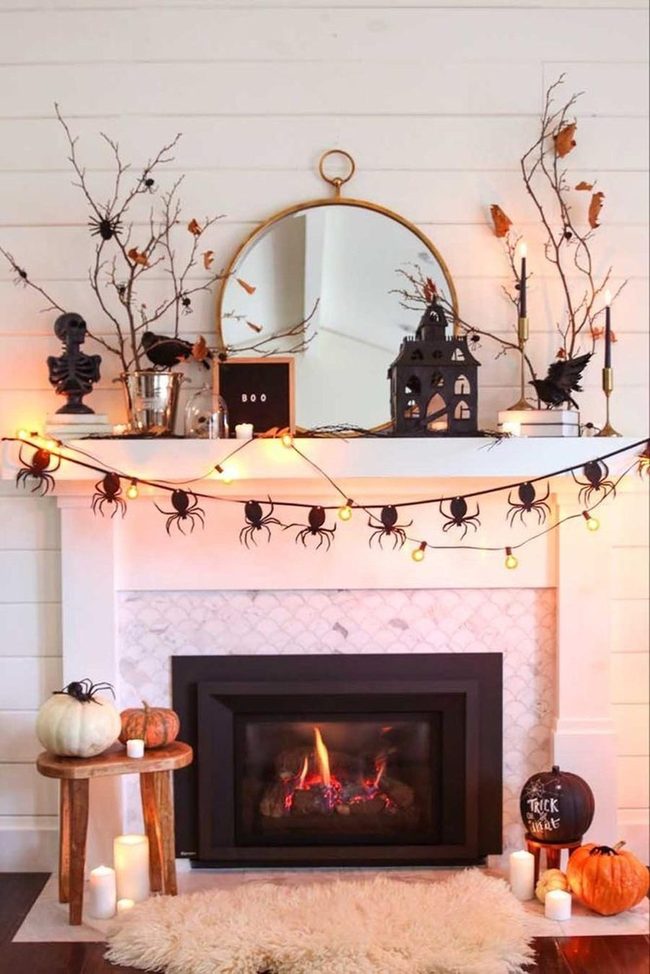 Black Flames Fireplace Halloween