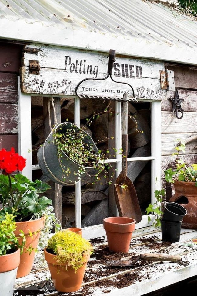 Potting Shed Garden Sign Wood