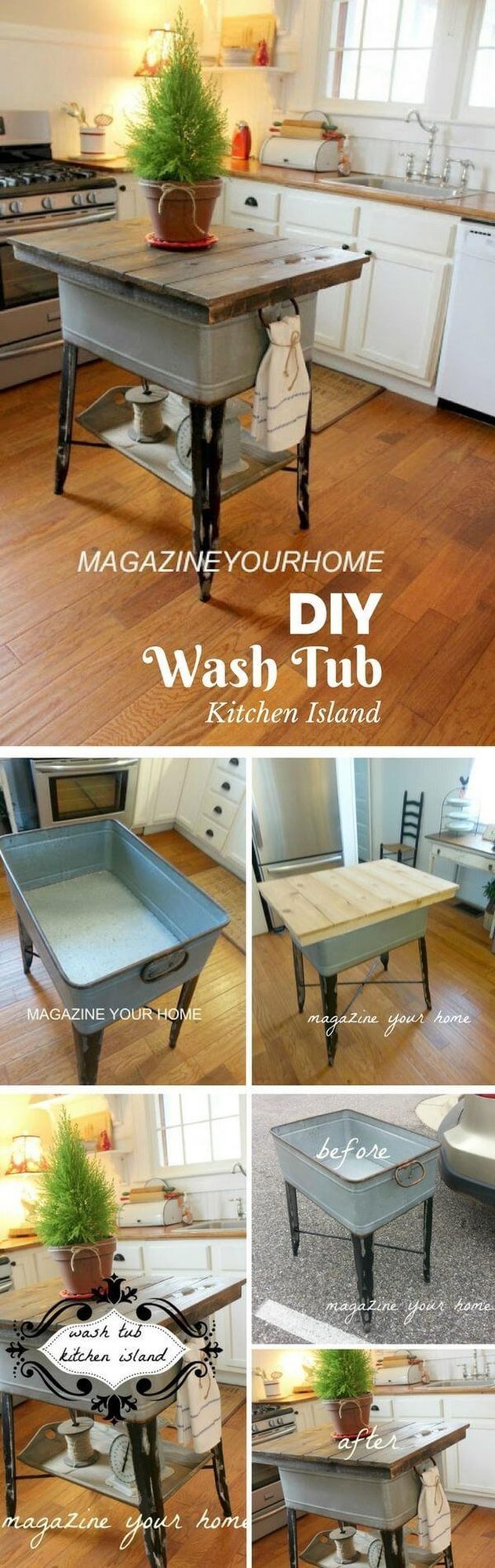 Vintage Tub Kitchen Island