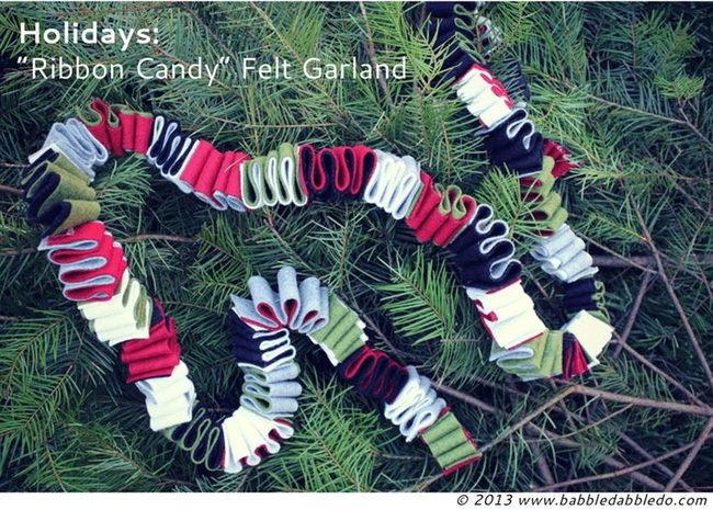 Felt Ribbons Through Pine Branches