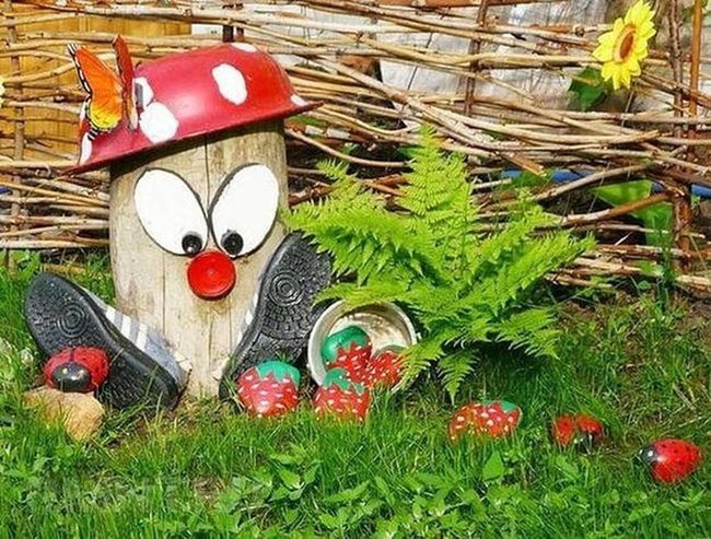 Painted Log Friend Among Ferns