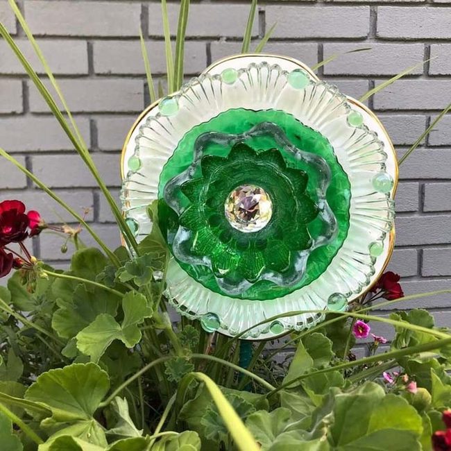 Stacked Dishes Bloom Garden Art