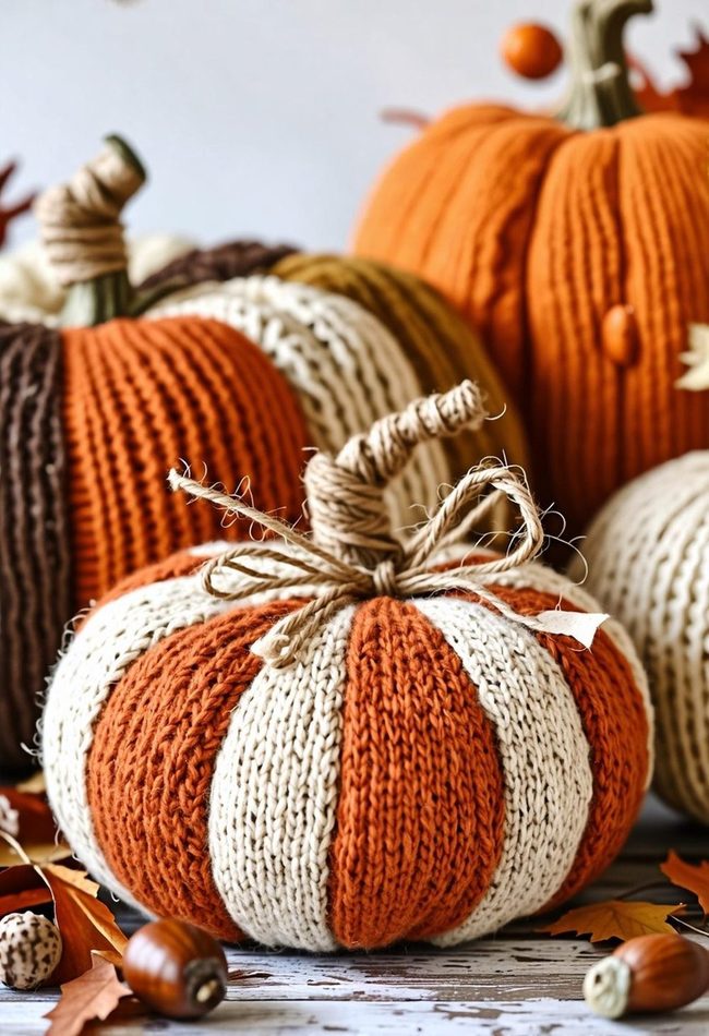 Orange Wool Harvest Pumpkins