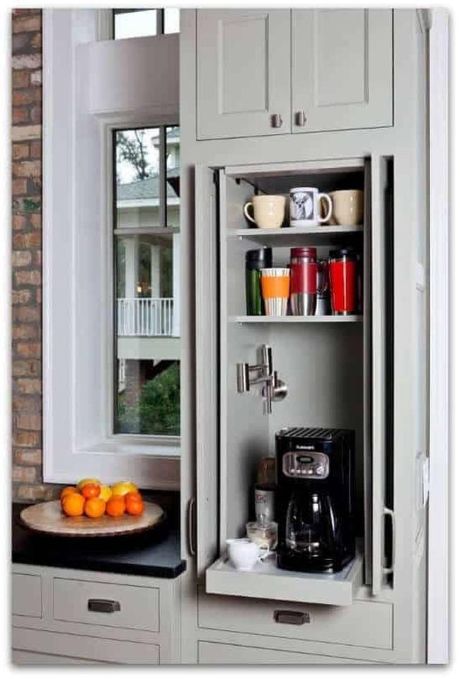 Built-In Coffee Station Kitchen Cabinet