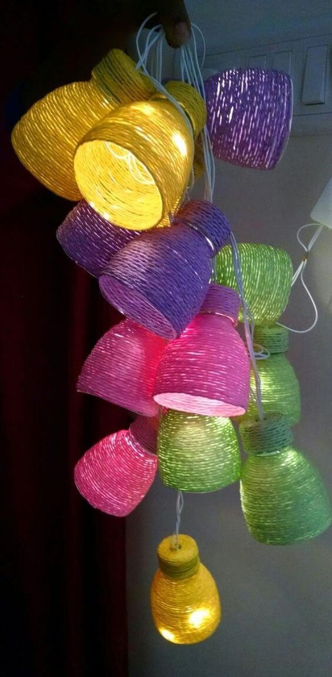 Recycled Bottles Rope Light Art