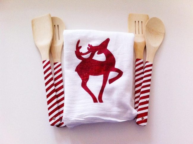 Red And White Striped Kitchen Handles