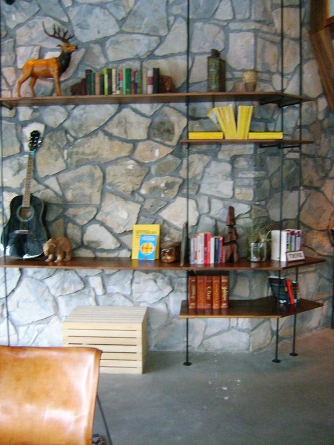 Stone Walls Meet Woodland Shelves