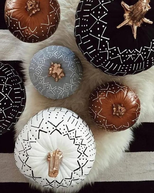 Tribal Cushions With Golden Centers