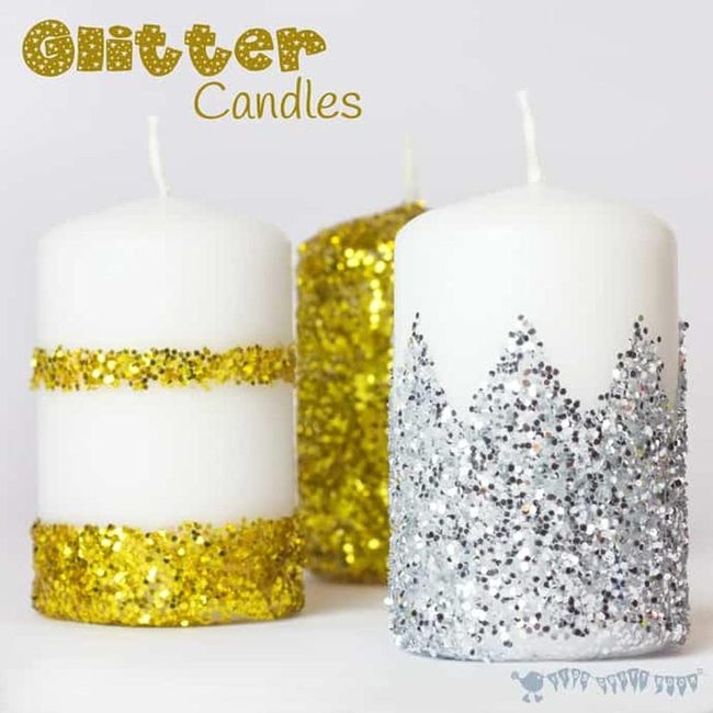 Gold Glitter Candles Shine Bright